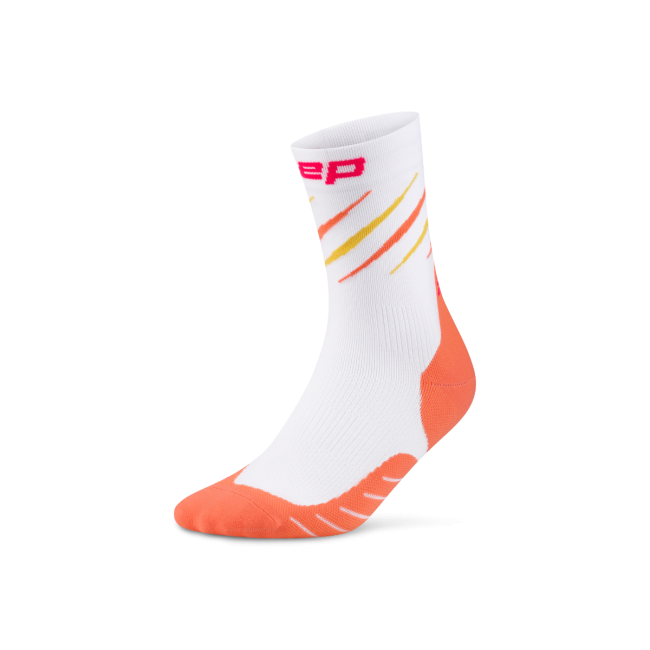 Sosete compresie medii alergare CEP Core Run Edition Claws - alb/coral
