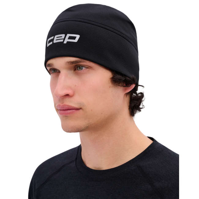 Căciulă alergare termală CEP Core Run Thermal Beanie | protecție vânt - black