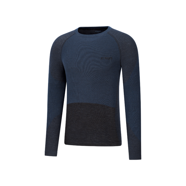 Bluză tehnică CEP Ski Merino Base Layer mânecă lungă | lână merino - black