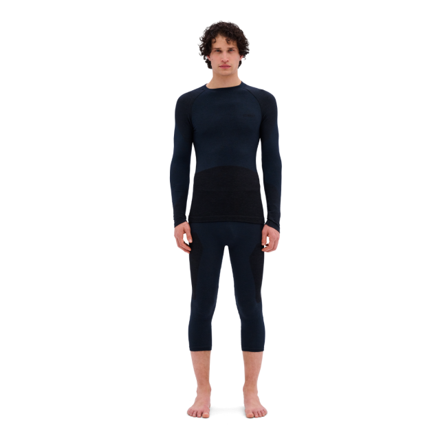 Bluză tehnică CEP Ski Merino Base Layer mânecă lungă | lână merino - black