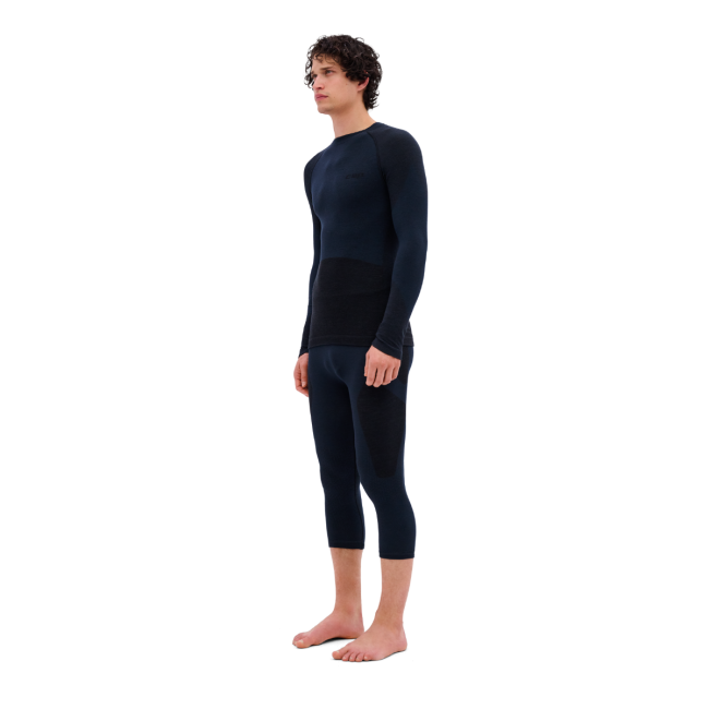 Bluză tehnică CEP Ski Merino Base Layer mânecă lungă | lână merino - black