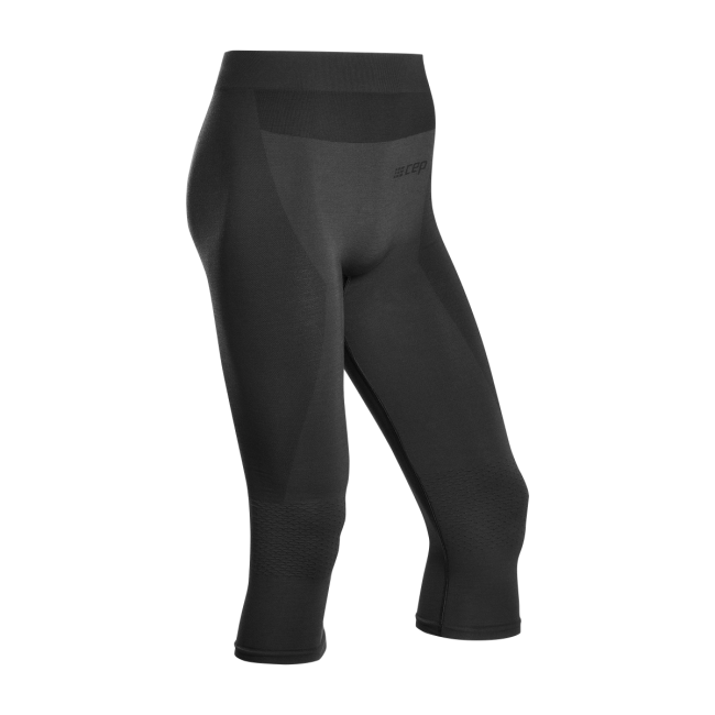 Colanți 3/4 CEP Merino Base Layer Skiing - lână merino | bărbați - black