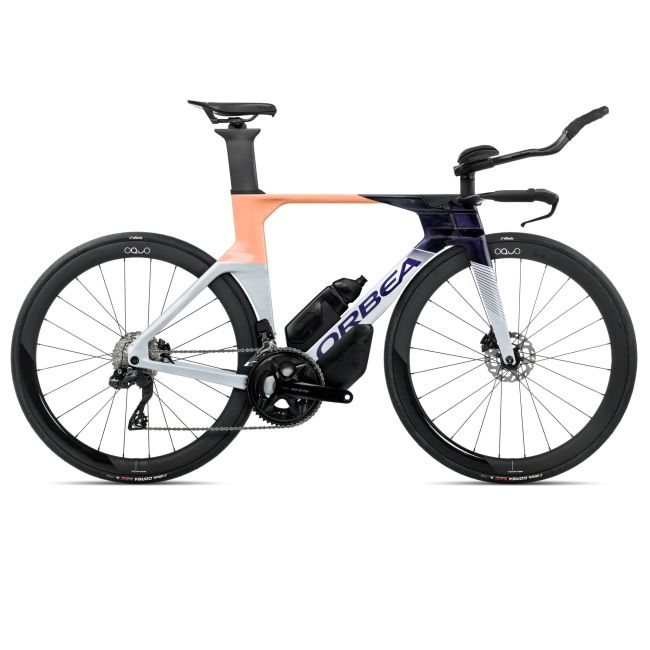 Orbea ORDU M30iLTD (2026) - bicicletă șosea triatlon - Halo Silver  |  Tanzanite  |  Orange Cloud (Gloss)