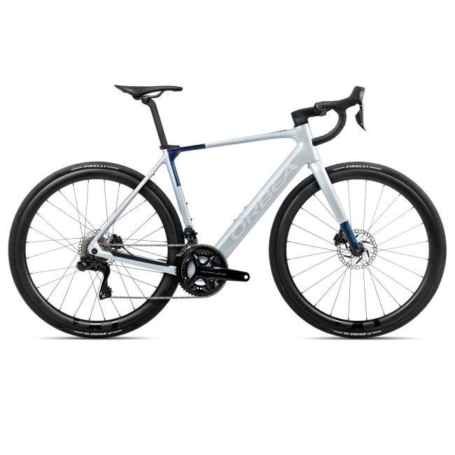 Orbea GAIN M10i (2026) - bicicletă electrică șosea - Halo Silver (Matt)  |  Blue Carbon View (Gloss)
