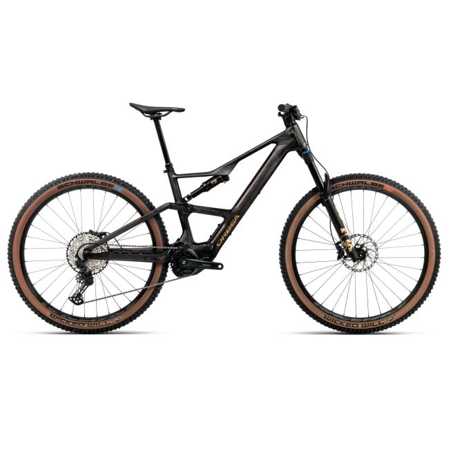 Orbea RISE SL M20 420W (2026) - bicicletă electrică eMTB Trail - Cosmic Carbon View  |  Golden Sand (Gloss)