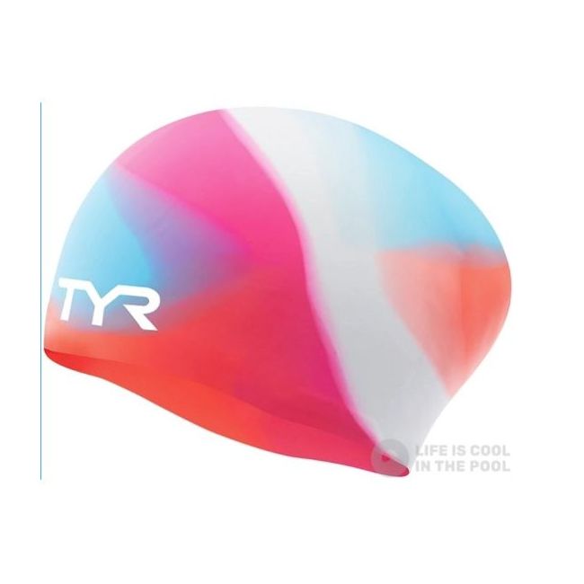 Cască înot silicon TYR Long Hair - roz | confortabilă pentru păr lung