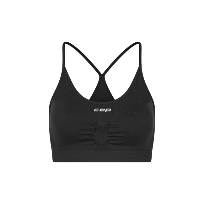 Bustieră alergare CEP Core Run Light Support Bra | susținere ușoară - black