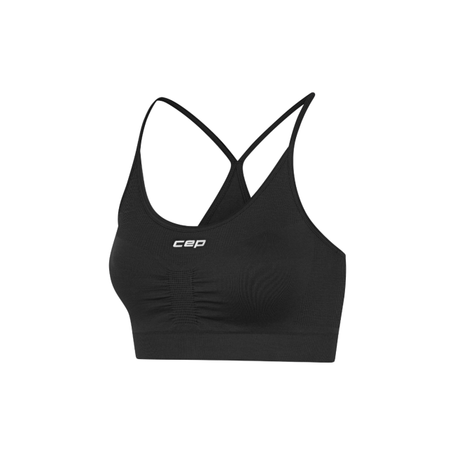 Bustieră alergare CEP Core Run Light Support Bra | susținere ușoară - black