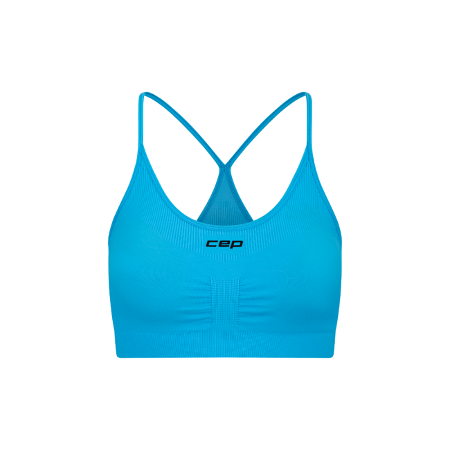 Bustieră alergare CEP Core Run Light Support Bra | susținere ușoară - light blue