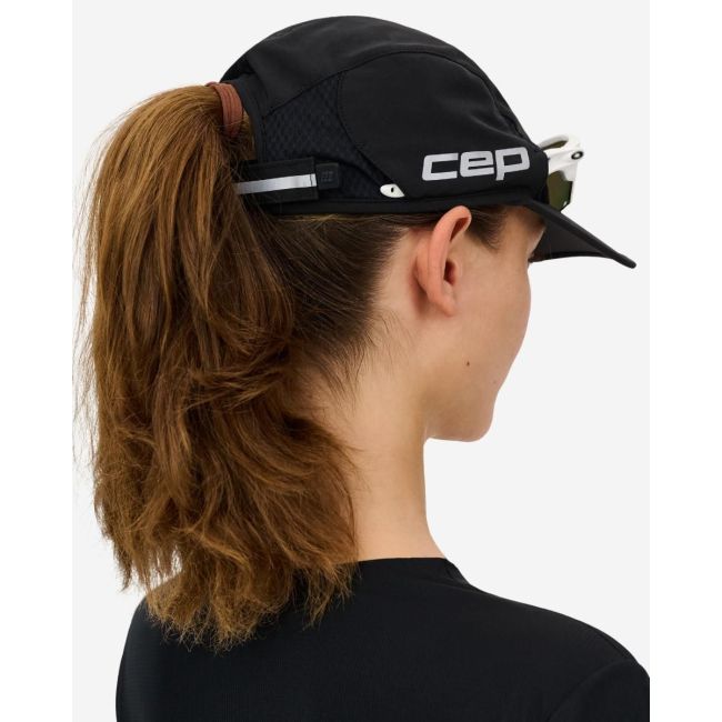Șapcă alergare CEP Core Run Cap - neagră | reflectorizantă, protecție UV