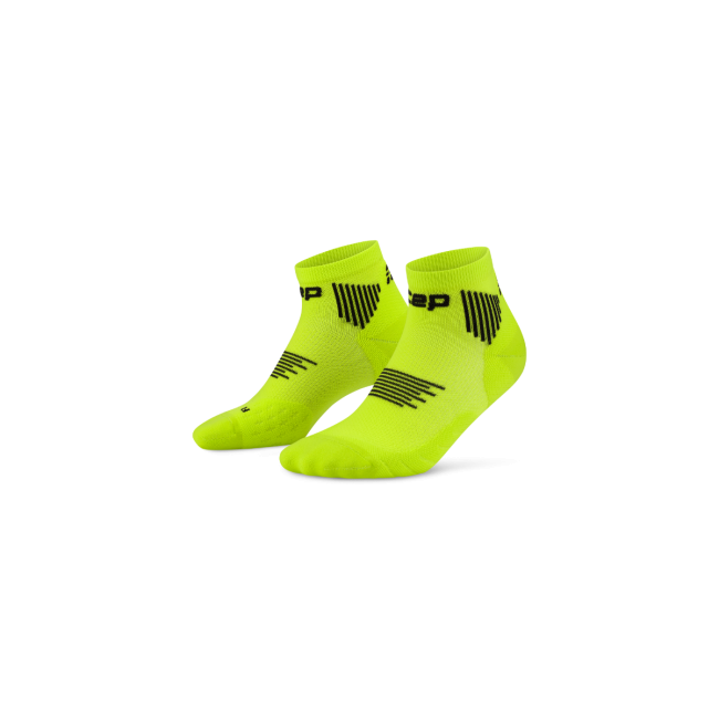 Șosete compresie alergare CEP Run 5.0 Low Cut - lime/negru | recuperare îmbunătățită