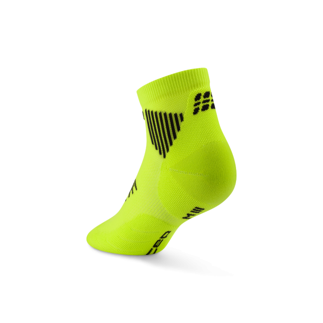 Șosete compresie alergare CEP Run 5.0 Low Cut - lime/negru | recuperare îmbunătățită
