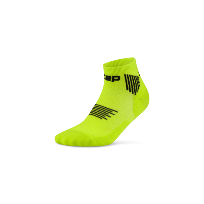 Șosete compresie alergare CEP Run 5.0 Low Cut - lime/negru | recuperare îmbunătățită