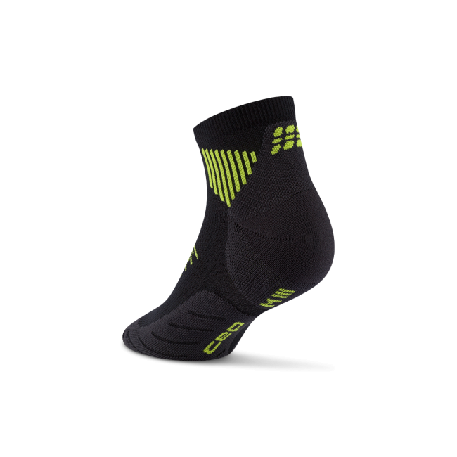 Șosete compresie alergare CEP Run 5.0 Low Cut - negru/lime | recuperare îmbunătățită