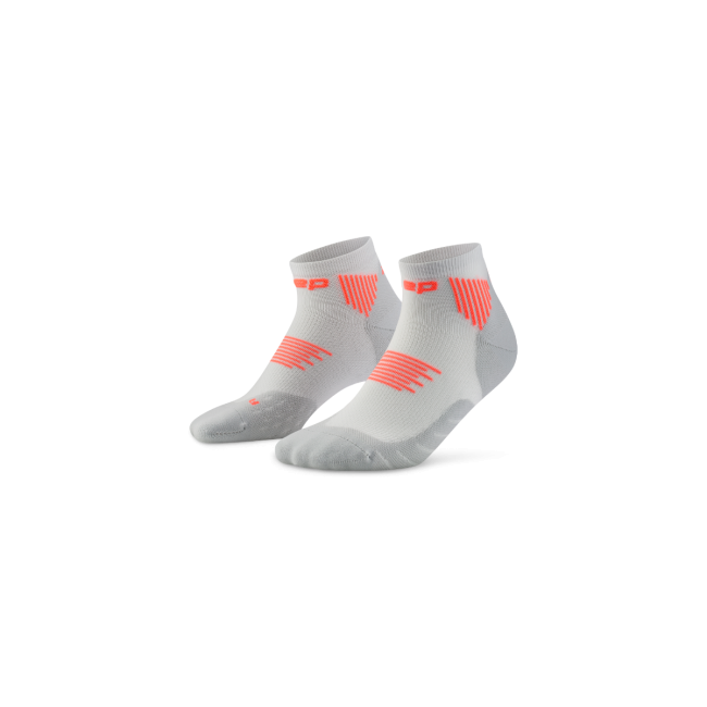 Șosete compresie alergare CEP Run 5.0 Low Cut - coral neon | recuperare îmbunătățită