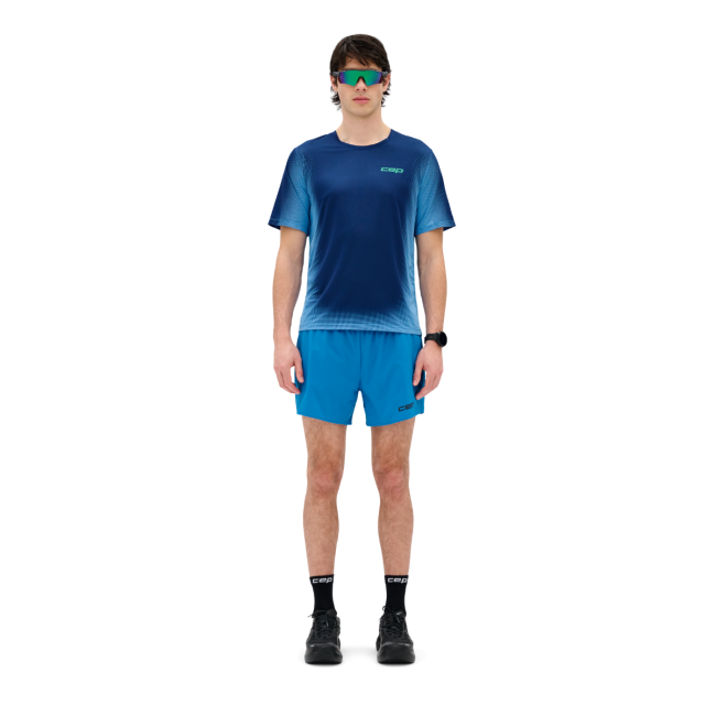 Pantaloni scurți alergare CEP Core Run Loose Fit - albastru | rezistenți vânt