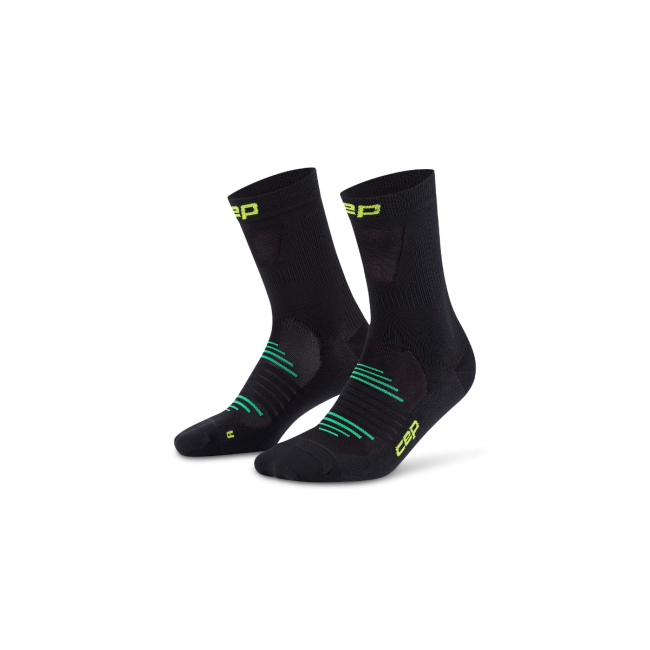 Șosete compresie CEP Pro Run Ultralight Mid Cut - negru | alergare performanță