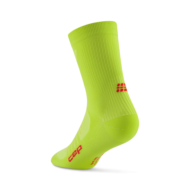 Șosete compresie CEP Pro Run Ultralight Mid Cut - lime | alergare performanță