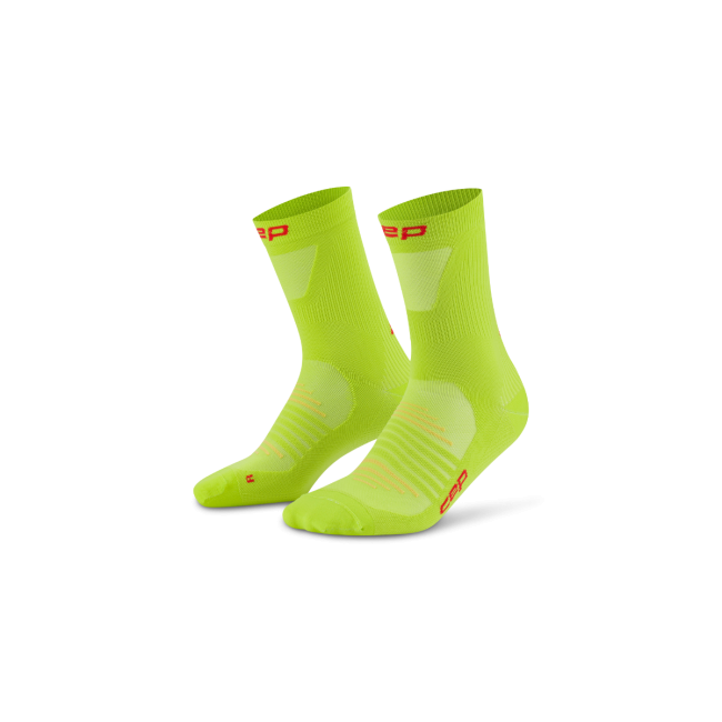 Șosete compresie CEP Pro Run Ultralight Mid Cut - lime | alergare performanță