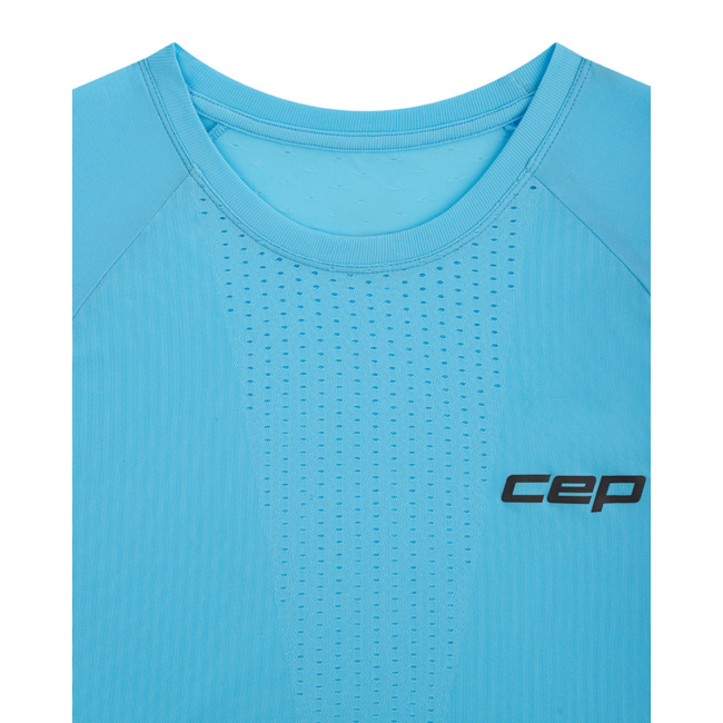 Tricou alergare CEP Run Ultralight 3.0 - albastru deschis | ultraușor seamless