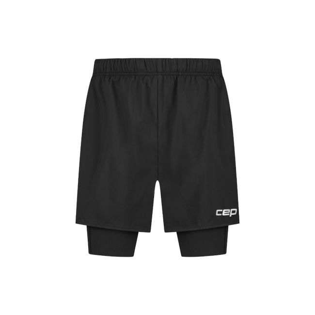 Pantaloni scurți CEP Core Run 2in1 - negru | compresie & stabilitate