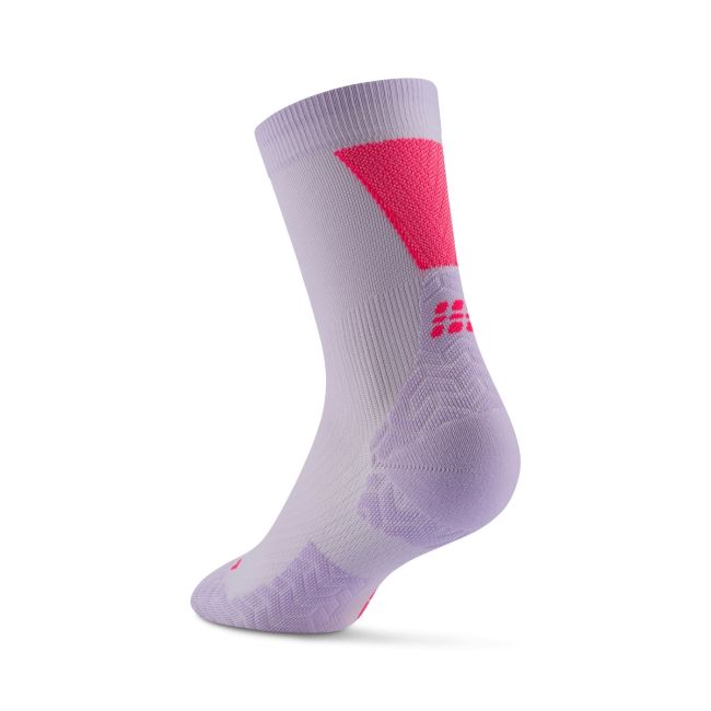 Șosete Compresie Alergare CEP Run Ultralight 4.0 Mid Cut - lila/roz | Damă