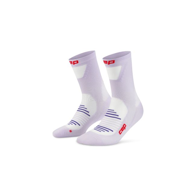 Șosete compresie alergare CEP Pro Run Ultralight Mid Cut - mov liliac | ultraușoare