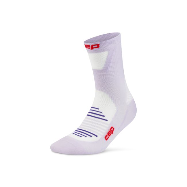 Șosete compresie alergare CEP Pro Run Ultralight Mid Cut - mov liliac | ultraușoare