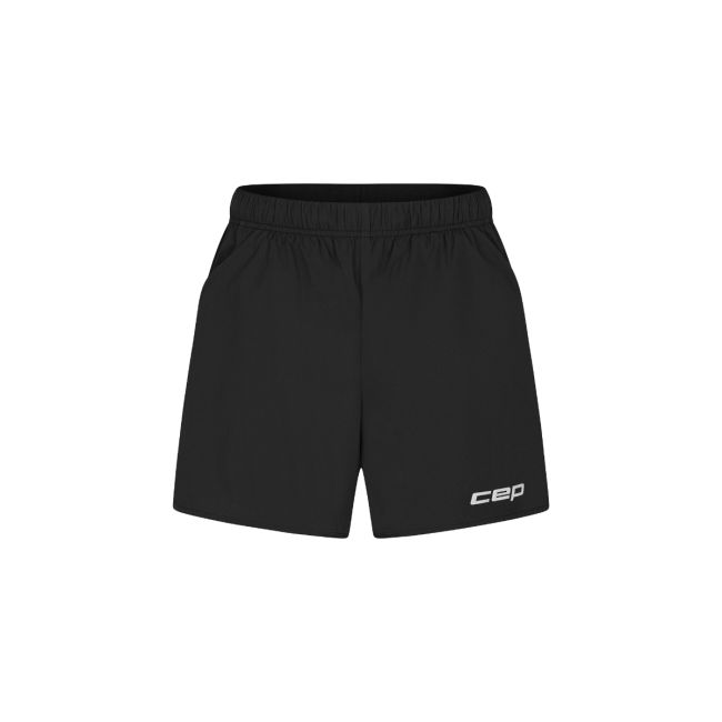 Pantaloni scurți alergare CEP Core Run Loose Fit femei - negru | largi, rezistenți vânt