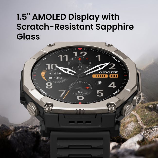 Amazfit T-Rex Ultra 2 – Ceas Smart Outdoor Robust, GPS, Monitorizare Sănătate 24/7, Durată de Baterie Extinsă, Rezistență la Suprasolicitare, Ecran AMOLED, compatibil Apple si Android