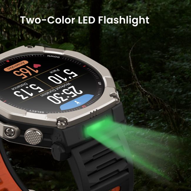 Amazfit T-Rex Ultra 2 – Ceas Smart Outdoor Robust, GPS, Monitorizare Sănătate 24/7, Durată de Baterie Extinsă, Rezistență la Suprasolicitare, Ecran AMOLED, compatibil Apple si Android