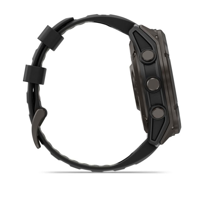 Garmin fenix 8 Pro – 51 mm, MicroLED | Sapphire, Titan DLC gri carbon cu curea din silicon neagră/Pebble Grey