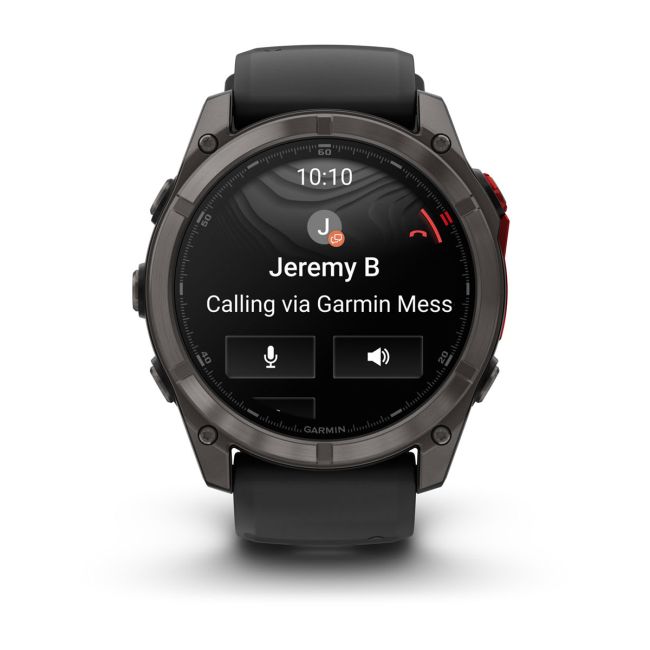 Garmin fenix 8 Pro – 51 mm, MicroLED | Sapphire, Titan DLC gri carbon cu curea din silicon neagră/Pebble Grey