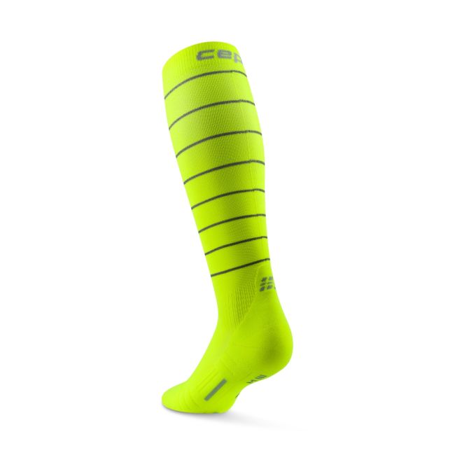 Șosete compresie alergare CEP Pro Run Reflective 2.0 - galben neon | vizibilitate