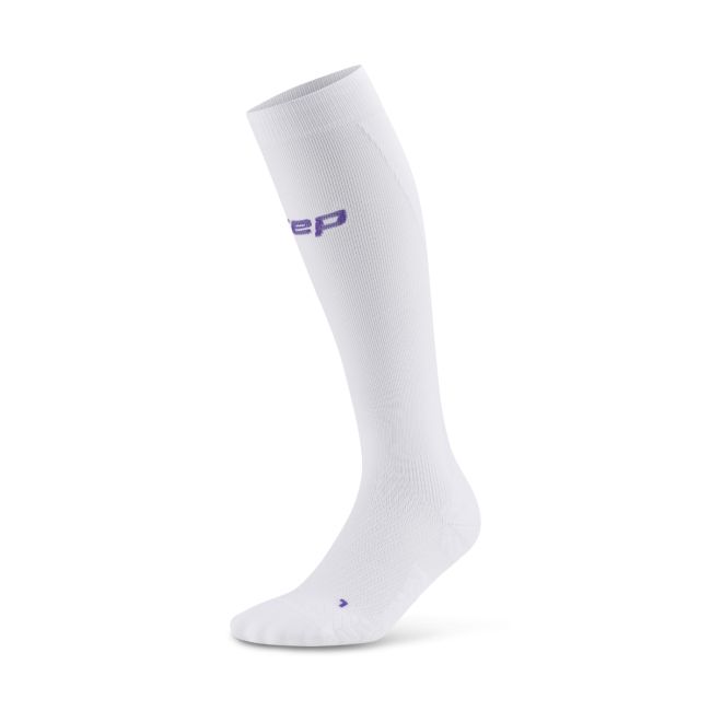 Șosete compresie înalte CEP Run Ultralight 4.0 - alb | alergare bărbați