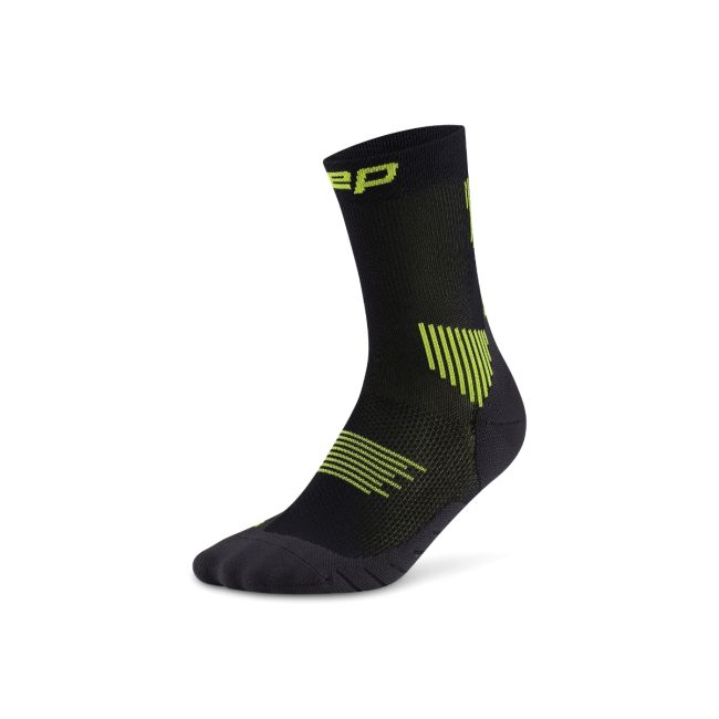 Șosete compresie alergare CEP Run 5.0 Mid Cut - negru/lime | femei