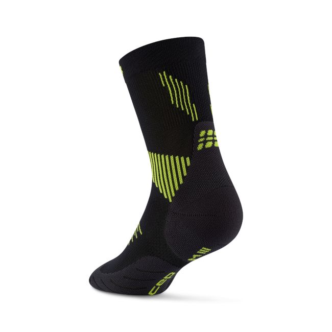Șosete compresie alergare CEP Run 5.0 Mid Cut - negru/lime | femei