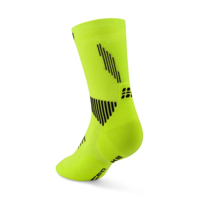 Șosete compresie alergare CEP Run 5.0 Mid Cut - lime/negru | femei
