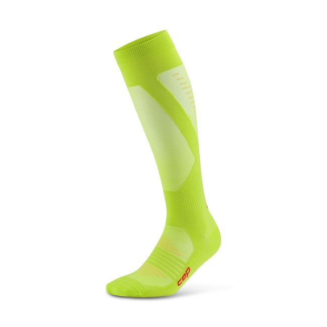 Șosete compresie înalte CEP Pro Run Ultralight - lime | alergare
