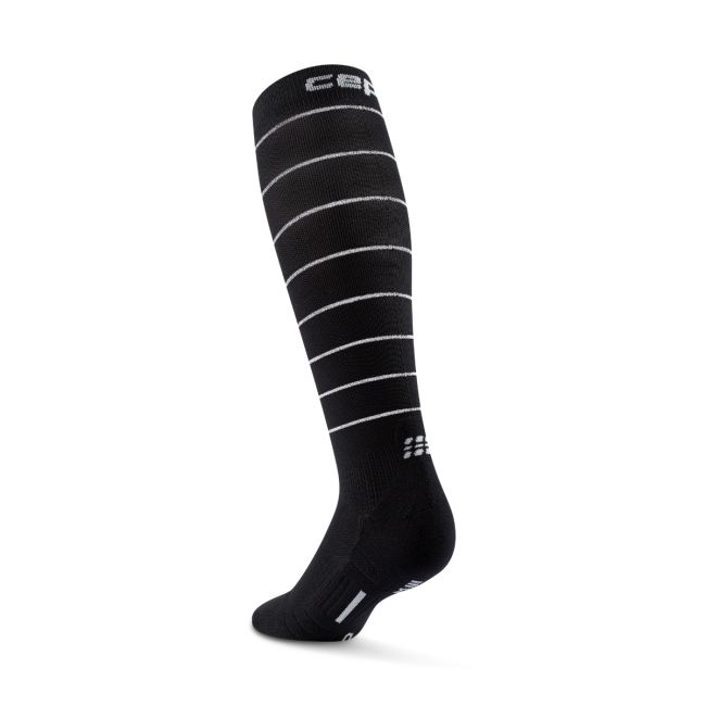 Șosete compresie alergare CEP Pro Run Reflective 2.0 - negru | vizibilitate