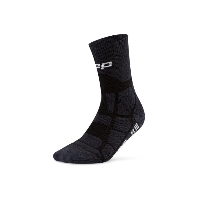 Șosete compresie hiking CEP Hiking Max Cushion 2.0 - negre | amortizare maximă