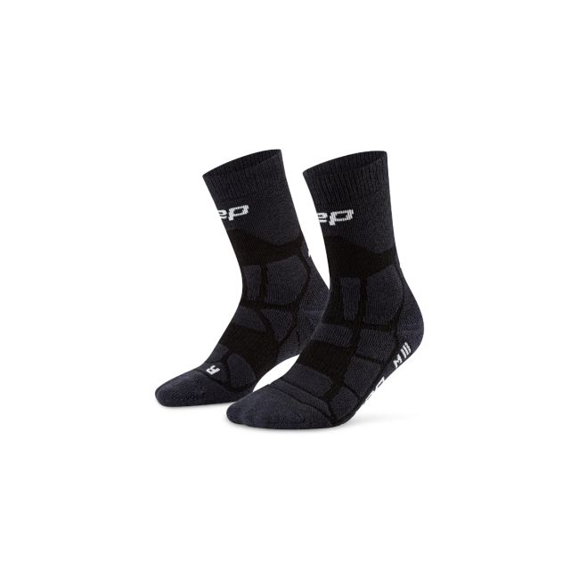 Șosete compresie hiking CEP Hiking Max Cushion 2.0 - negre | amortizare maximă