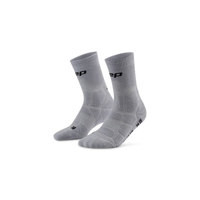 Șosete compresie hiking CEP Hiking Max Cushion 2.0 - gri | amortizare maximă