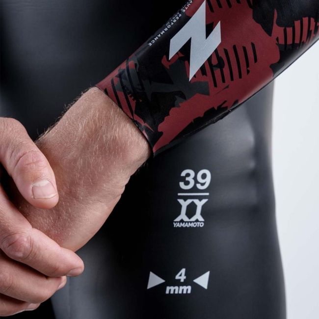 Z3R0D - costum neopren barbati Flex wetsuit - black red