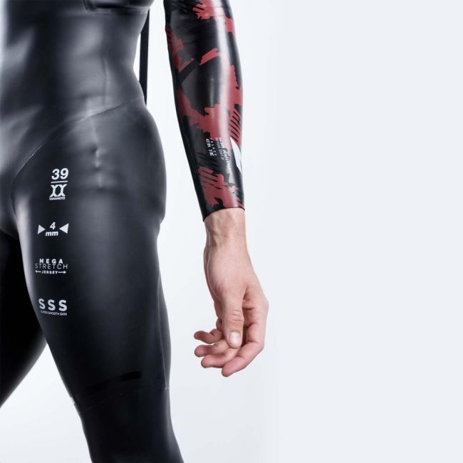 Z3R0D - costum neopren barbati Flex wetsuit - black red