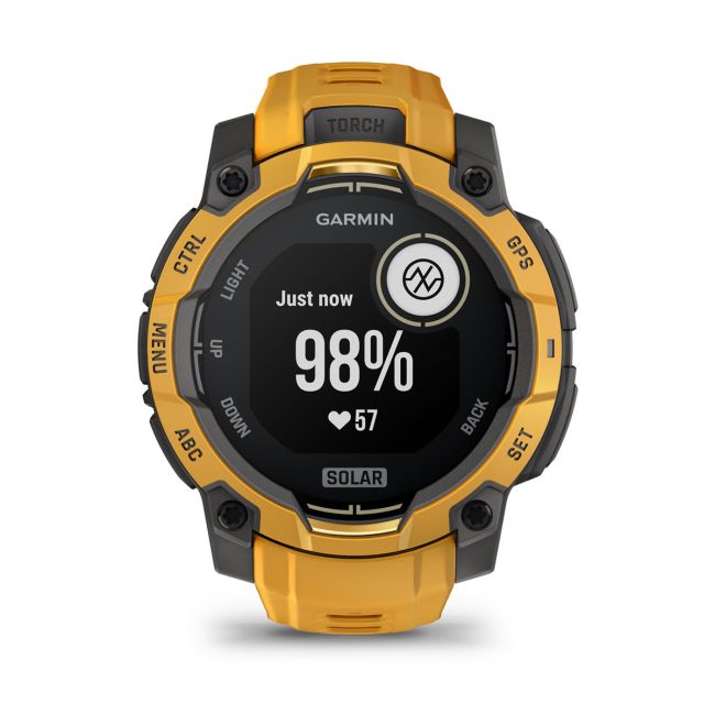 Garmin Instinct 3 – 45 mm, Solar | Sunburst curea cu Sunburst/Grey