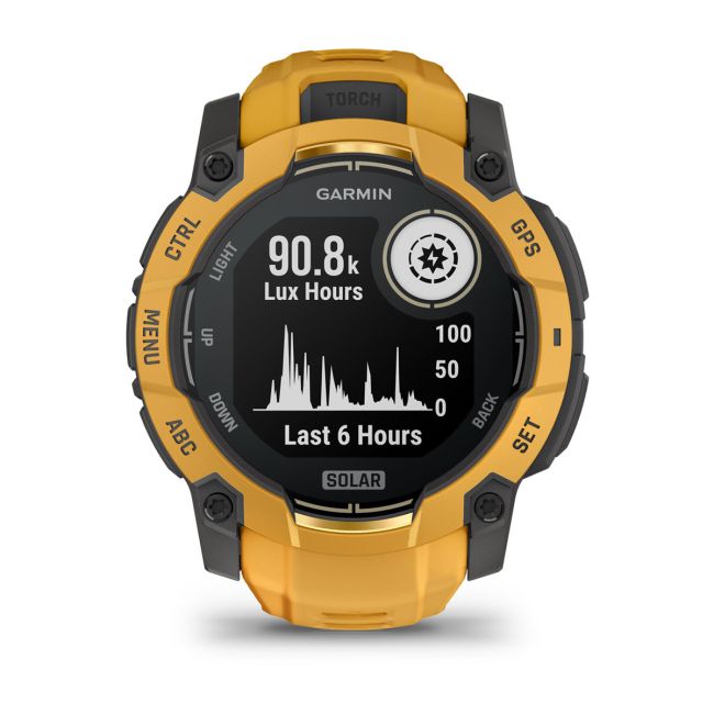 Garmin Instinct 3 – 50 mm, Solar | Sunburst curea cu Sunburst/Grey