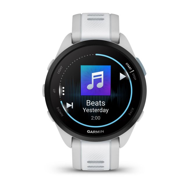 Garmin - Forerunner 165 Music ceas multisport cu GPS AMOLED - alb Whitestone - gri mist grey