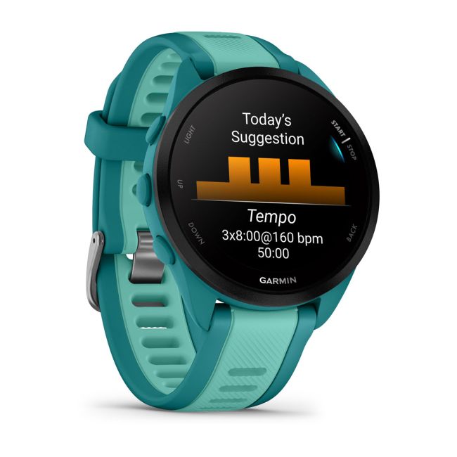 Garmin - Forerunner 165 Music ceas multisport cu GPS AMOLED - albastru turcoaz aqua