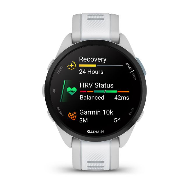 Garmin - Forerunner 165 ceas multisport cu GPS AMOLED - alb Whitestone - gri mist grey